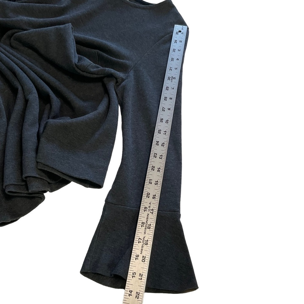 Madewell Charcoal Heather Gray Long bell sleeve Knit Tunic Dress Size M - Picture 12 of 14